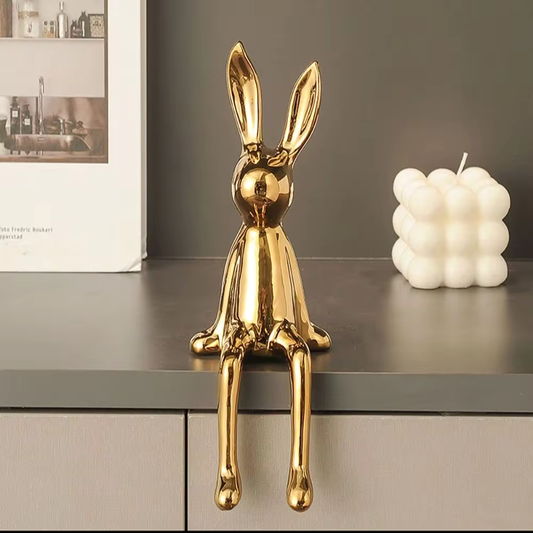 GoldenBunny – Niedliche goldene Hasen-Skulptur